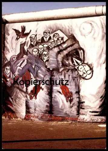ÄLTERE POSTKARTE BERLIN GRAFFITI VON ULRIKE ZOTT BERLINER MAUER THE WALL LE MUR RATTEN ART cpa Ansichtskarte postcard AK
