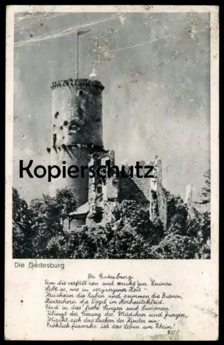 ALTE POSTKARTE DIE GODESBURG 1943 Spruch Gedicht Bonn Bad Godesberg Ansichtskarte postcard cpa AK
