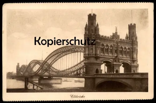 ALTE POSTKARTE ELBBRÜCKE HAMBURG bridge pont AK Ansichtskarte postcard cpa