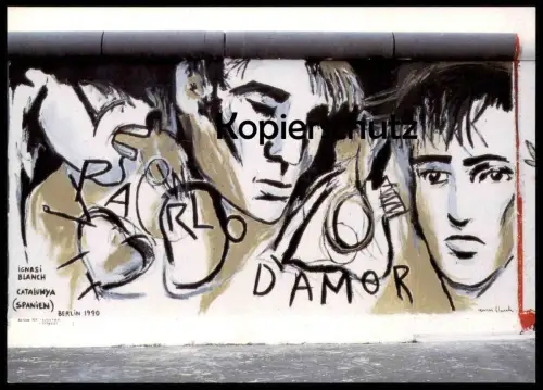 ÄLTERE POSTKARTE BERLINER MAUER THE WALL LE MUR BERLIN 1990 ART IGNASI BLANCH CATALUNYA Ansichtskarte AK cpa postcard