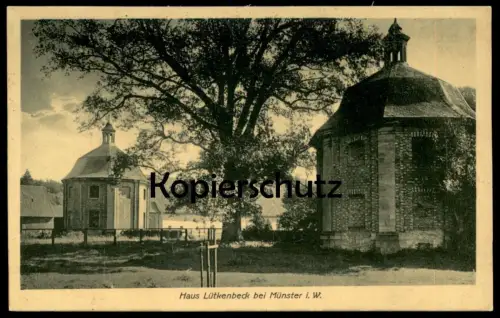 ALTE POSTKARTE HAUS LÜTKENBECK BEI MÜNSTER I. W. WASSERBURG KAPELLE Ansichtskarte postcard cpa AK