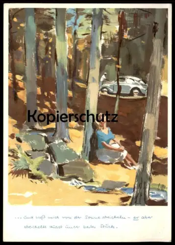 ALTE POSTKARTE VOLKSWAGEN VICTOR MUNDORFF VW KÄFER WERBUNG REKLAME Coccinelle Auto car Ansichtskarte postcard cpa AK