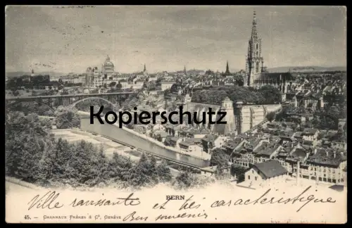 ALTE POSTKARTE BERN PANORAMA TOTALANSICHT 1902 GESAMTANSICHT cpa AK Ansichtskarte postcard