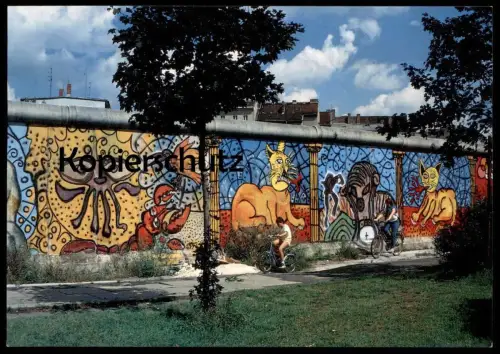 ÄLTERE POSTKARTE BERLINER MAUER 1985 THE WALL LE MUR KIND FAHRRAD BERLIN ART BIKE cpa AK postcard Ansichtskarte
