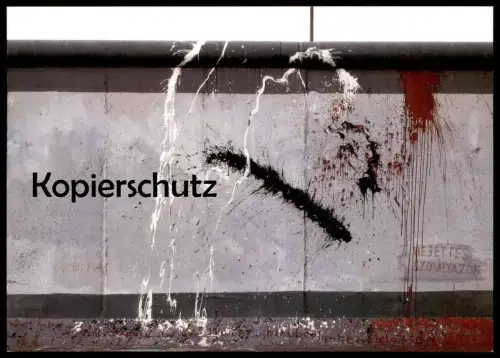 ÄLTERE POSTKARTE BERLINER MAUER THE WALL LE MUR BERLIN GRUPPE STELLVERTR. DURSTENDE FARBE ÜBERTRAG ART cpa AK