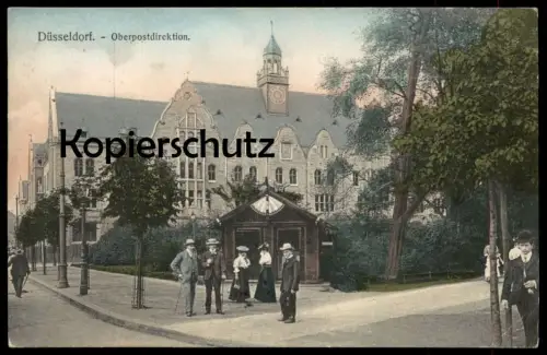 ALTE POSTKARTE DÜSSELDORF OBERPOSTDIREKTION Postdirektion Post Frauen Männer Hüte Hut hat chapeau Ansichtskarte postcard