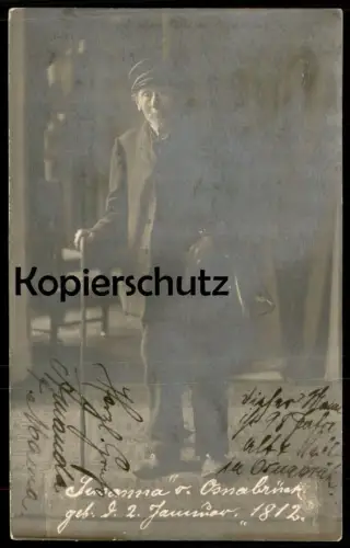 ALTE POSTKARTE SUSANNA VON OSNABRÜCK GEB. 02.01.1812 ÄLTESTER MANN HANDTASCHE old man cpa AK Ansichtskarte postcard