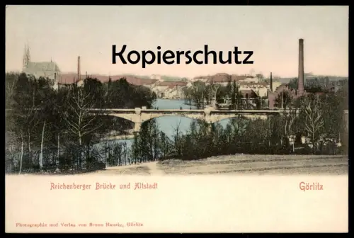 ALTE POSTKARTE GÖRLITZ REICHENBERGER BRÜCKE UND ALTSTADT ZGORZELEC Ansichtskarte cpa postcard AK