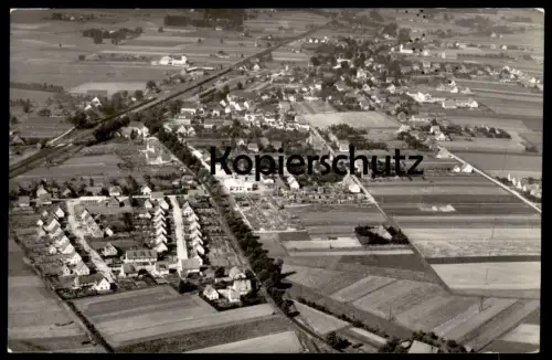 ALTE POSTKARTE BOHMTE KREIS WITTLAGE LUFTBILD Bahnhof Bahnstrecke Fliegeraufnahme bei Osnabrück Ansichtskarte postcard