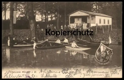 ALTE POSTKARTE MÜNSTER I. W. CHERUSCIA TREUE FEST WAHR Corps Studentika Studentica Ansichtskarte postcard cpa AK