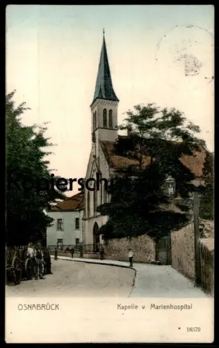 ALTE POSTKARTE OSNABRÜCK KAPELLE VOM MARIENHOSPITAL FUHRWERK KUTSCHE chapel cpa postcard AK Ansichtskarte