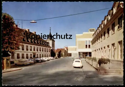 ÄLTERE POSTKARTE BAD NEUSTADT AN DER SAALE KUR- SCHLOSSHOTEL BADHOTEL KURSANATORIUM BAD NEUSTADT Opel VW Auto car cpa AK