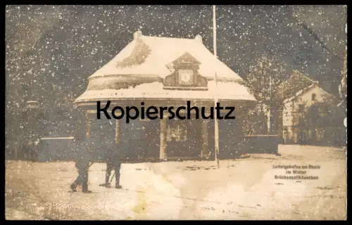 ALTE POSTKARTE LUDWIGSHAFEN AM RHEIN IM WINTER BRÜCKENZOLLHÄUSCHEN SCHNEEFALL hiver snow Ansichtskarte cpa postcard AK