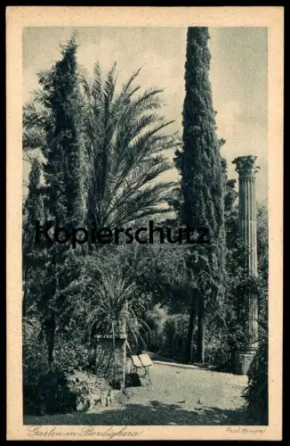 ALTE POSTKARTE GARTEN IN BORDIGHERA SEELCHENS REICH J. F. Steinkopf Stuttgart cpa Ansichtskarte postcard AK
