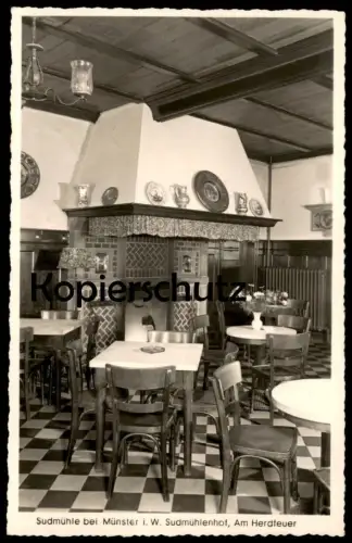 ÄLTERE POSTKARTE SUDMÜHLE BEI MÜNSTER I. W. SUDMÜHLENHOF AM HERDFEUER Bauernhaus Ansichtskarte cpa postcard AK