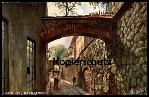 ALTE POSTKARTE GÖRLITZ UFERSTRASSE OILETTE RAPHAEL TUCK Tucks Zgorzelec Ansichtskarte cpa postcard AK