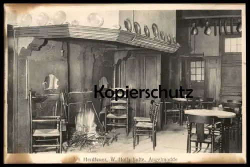 ALTE POSTKARTE MÜNSTER AM HERDFEUER W. HOFFSCHULTE ANGELMODDE 1935 DIELE KÜCHE Bauernhaus Ansichtskarte postcard cpa AK