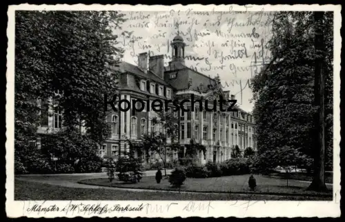 ALTE POSTKARTE MÜNSTER I. W. SCHLOSS PARKSEITE Park Garten castle chateau Ansichtskarte postcard cpa AK