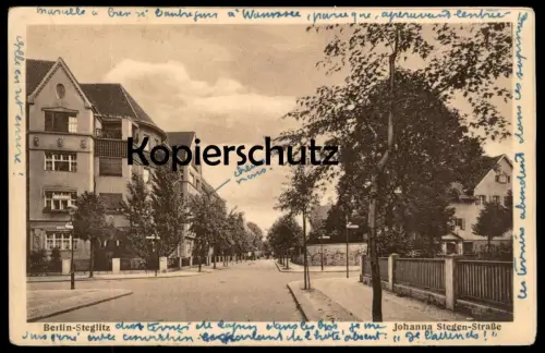 ALTE POSTKARTE BERLIN STEGLITZ JOHANNA STEGEN-STRASSE STEGENSTRASSE cpa postcard AK Ansichtskarte