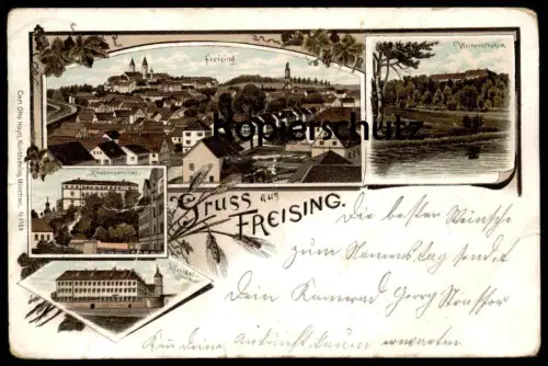 ALTE LITHO POSTKARTE GRUSS AUS FREISING KNABENSEMINAR KLERIKALSEMINAR WEIHENSTEPHAN AK Ansichtskarte postcard cpa