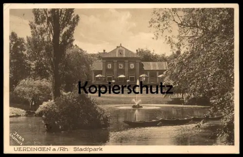 ALTE POSTKARTE UERDINGEN AM RHEIN STADTPARK IKRA CHAMOIS Crefeld Krefeld AK Ansichtskarte cpa postcard