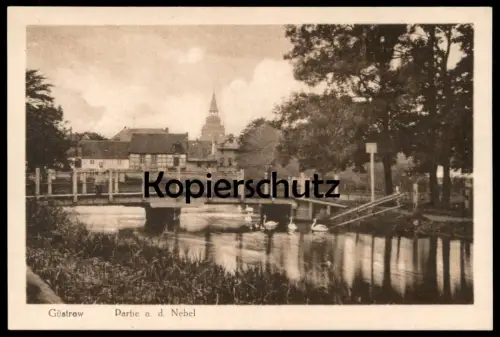 ALTE POSTKARTE GÜSTROW PARTIE AN DER NEBEL BRÜCKE bridge pont Ansichtskarte AK cpa postcard