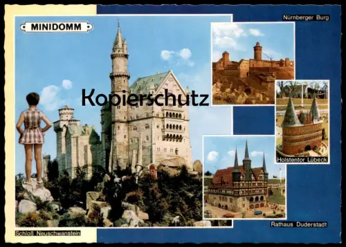 ÄLTERE POSTKARTE MINIDOMM RATINGEN-BREITSCHEID MINIATUR NÜRNBERG DUDERSTADT LÜBECK Freizeitpark Park Vergnügungspark