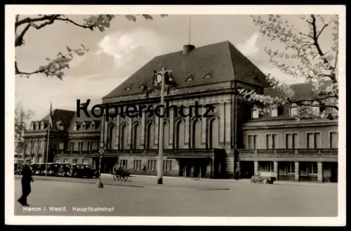 ALTE POSTKARTE HAMM I. WESTF. HAUPTBAHNHOF 1939 GOLIATH LKW F200/400 TEMPO ? Bahnhof station gare Ansichtskarte postcard