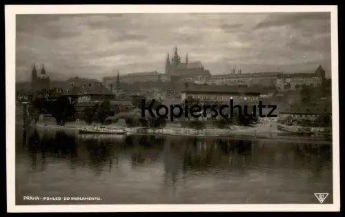 ALTE POSTKARTE PRAHA POHLED OD PARLAMENTU Parlament houses of parliament ship Schiff cpa AK Ansichtskarte postcard