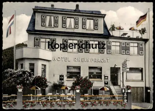 ÄLTERE POSTKARTE HOTEL RHEINPRACHT KAMP-BORNHOFEN LORELEY Kronen Bier cpa postcard AK Ansichtskarte