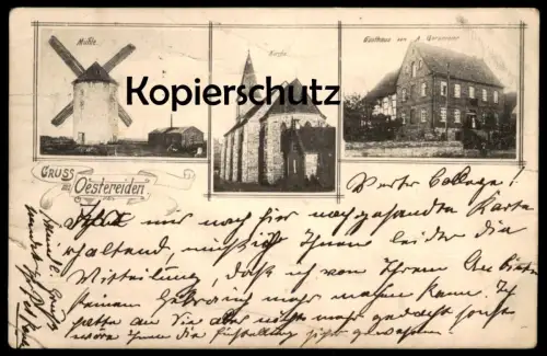 ALTE POSTKARTE GRUSS AUS OESTEREIDEN MÜHLE GASTHAUS A. GERSMEIER RÜTHEN MÖHNE Windmühle windmill molen Ansichtskarte cpa