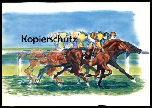 ÄLTERE KÜNSTLER POSTKARTE PFERDERENNEN SIGN. ERICH SOKOL Pferd Pferde Jockey Jockei horse racing postcard Ansichtskarte