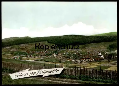 ÄLTERE POSTKARTE WEINORT 7801 PFAFFENWEILER PANORAMA GESAMTANSICHT AK Ansichtskarte cpa postcard