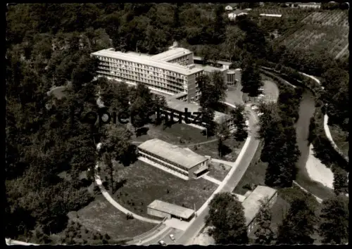 ÄLTERE POSTKARTE LEVERKUSEN STÄDTISCHES KRANKENHAUS HELMUT LEHMACHER VERKAUFSSTAND BAHNSTRASSE hospital cpa AK postcard