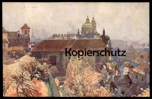 ALTE KÜNSTLER POSTKARTE PRAG KOSTEL SV KAJETANA Praha Klaster cpa AK Ansichtskarte postcard