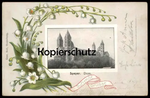 ALTE JUGENDSTIL PRÄGE POSTKARTE SPEYER DOM DUFTENDE GRÜSSE cpa postcard AK Ansichtskarte