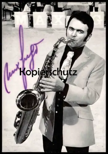 ALTE AUTOGRAMMKARTE MAX GREGER AUTOGRAMM-KARTE SAXOPHON STAR CLUB MERKSTEIN autograph saxophone postcard Ansichtskarte