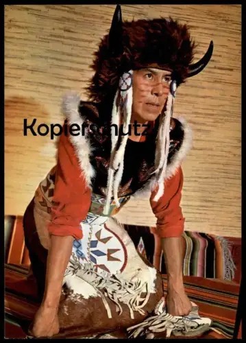 ÄLTERE POSTKARTE OJIBA INDIANER BÜFFELKOPF VON DEN NIAGARA-FÄLLEN Indian Indians Indien cpa AK postcard Ansichtskarte