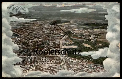 ALTE POSTKARTE LUFTBALLON AUFNAHME BERLIN FLIEGERAUFNAHME ZEPPELIN LUFTBILD cpa Ansichtskarte postcard AK