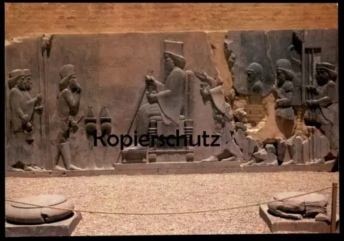 ÄLTERE POSTKARTE SHIRAZ PERSPOLIS IRAN Persepolis Relief Herrscher cpa AK postcard Ansichtskarte