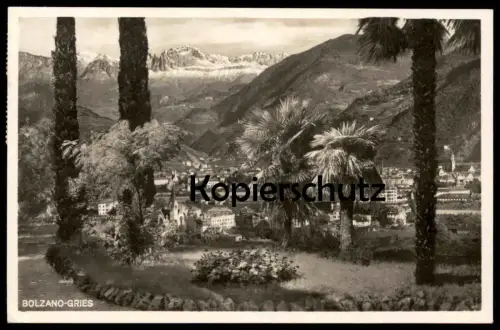 ALTE POSTKARTE BOLZANO-GRIES PANORAMA Bozen Trentino Alto Adige 1927 AK Ansichtskarte cpa postcard