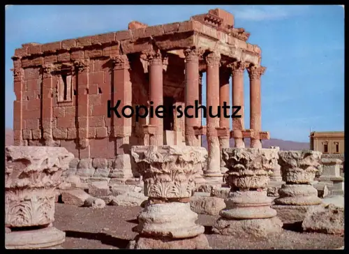 ÄLTERE POSTKARTE PALMYRE PALMYRA TEMPLE DE BAAL-SHAMIN CELLA Tempel Syrien Syria Syrie postcard Ansichtskarte