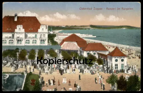 ALTE POSTKARTE OSTSEEBAD ZOPPOT KONZERT IM KURGARTEN Sopot Danzig concert cpa AK Ansichtskarte postcard