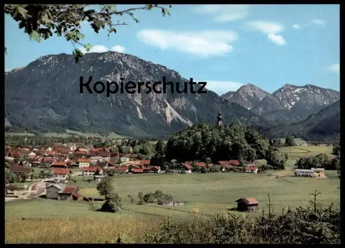 ÄLTERE POSTKARTE RUHPOLDING MIT RAUSCHBERG UND SONNTAGSHORN PANORAMA GESAMTANSICHT Ansichtskarte postcard cpa AK