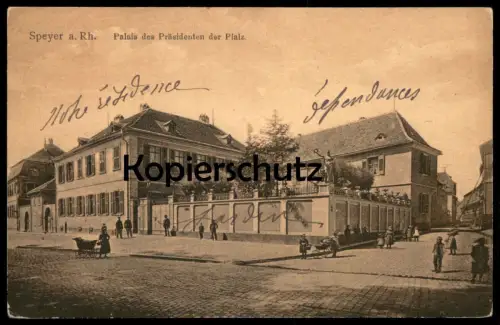 ALTE POSTKARTE SPEYER AM RHEIN PALAIS DES PRÄSIDENTEN DER PFALZ cpa AK Ansichtskarte postcard