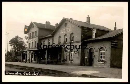ALTE POSTKARTE WÜRSELEN BAHNHOF MIT BEFLAGGUNG 1940 gare station Flagge Ansichtskarte postcard cpa AK
