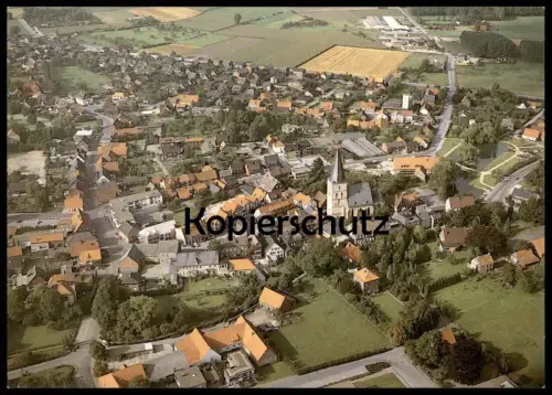 ÄLTERE POSTKARTE LAER BEI HORSTMAR KREIS STEINFURT LUFTBILD FOTO SCHREIBWAREN KUSE Panorama Fliegeraufnahme Total AK cpa