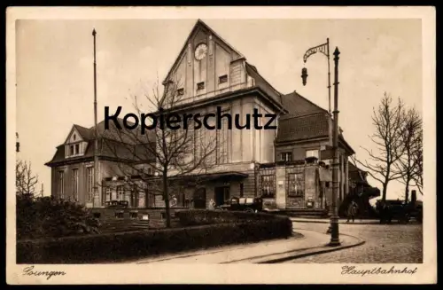 ALTE POSTKARTE SOLINGEN HAUPTBAHNHOF BAHNHOF station gare Verfasser aus Merscheid über Nicht-Mitgliedschaft in HJ 1933