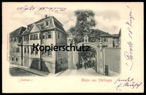 ALTE PRÄGE POSTKARTE GRUSS AUS NÜRTINGEN SEMINAR 1904 RELIEF ANSICHTSKARTE cpa AK postcard