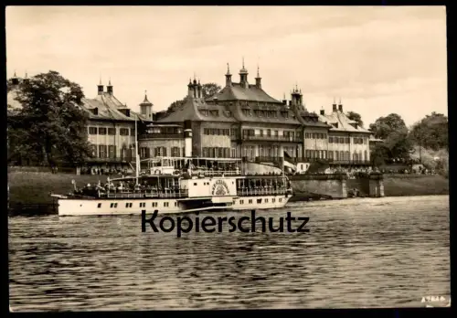 ÄLTERE POSTKARTE SCHLOSS PILLNITZ DRESDEN DAMPFER BAD SCHANDAU SCHIFF steam ship bateau à vapeur Ansichtskarte postcard